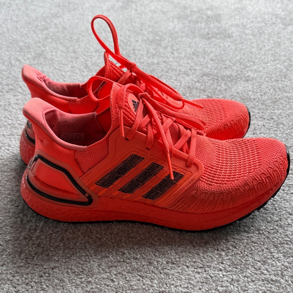 Adidas Bright Red Athletic Sneakers